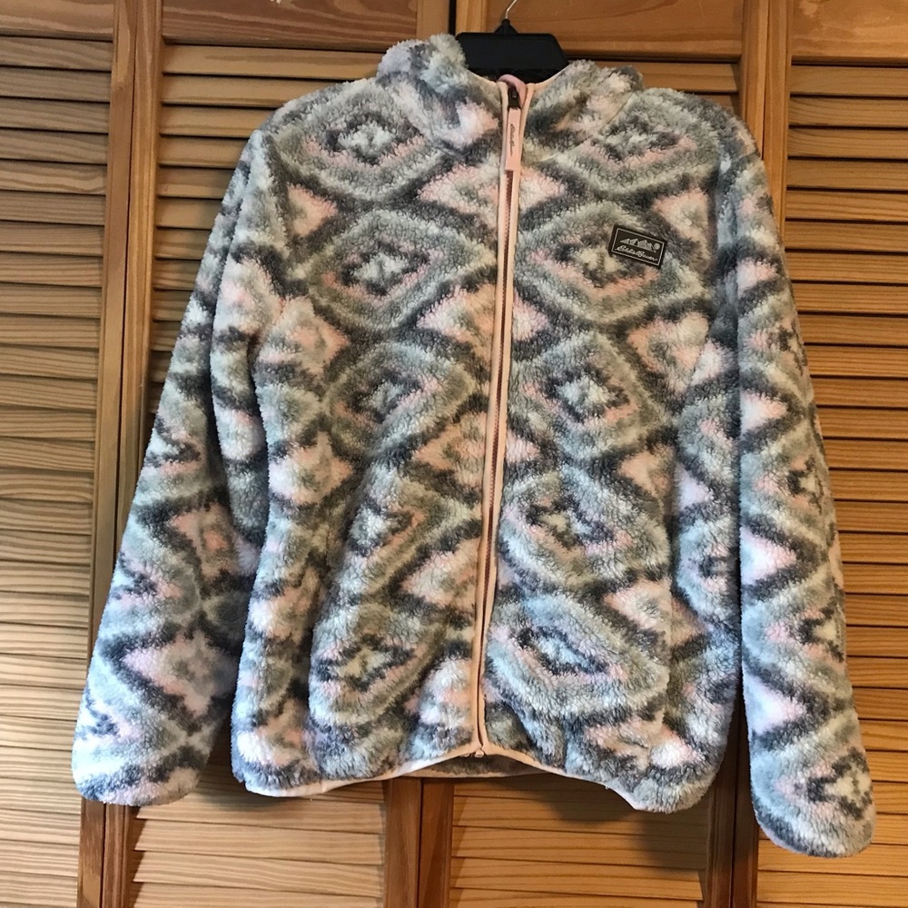 Eddie Bauer Geometric Patterned Fleece Jacket